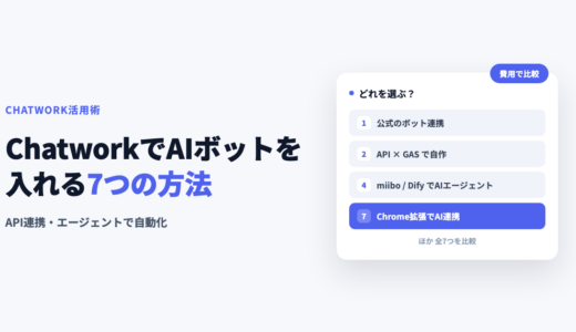ChatworkでAIボットの導入方法7選｜API連携・エージェントで自動化